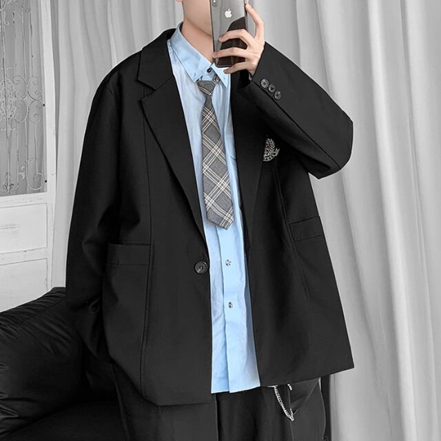 予約販売】テーラードジャケット 胸ポケット ワンポイントデザイン