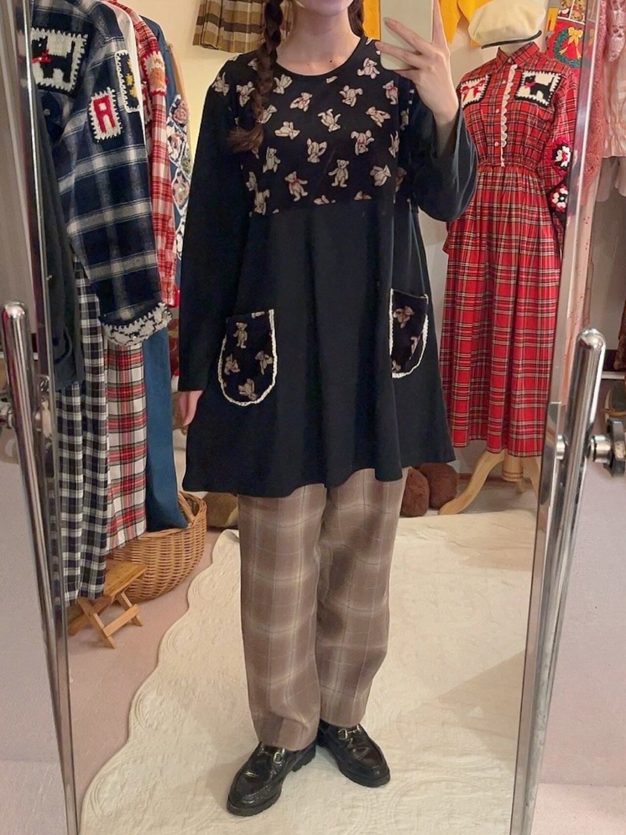 velours bear lale pocket tunic