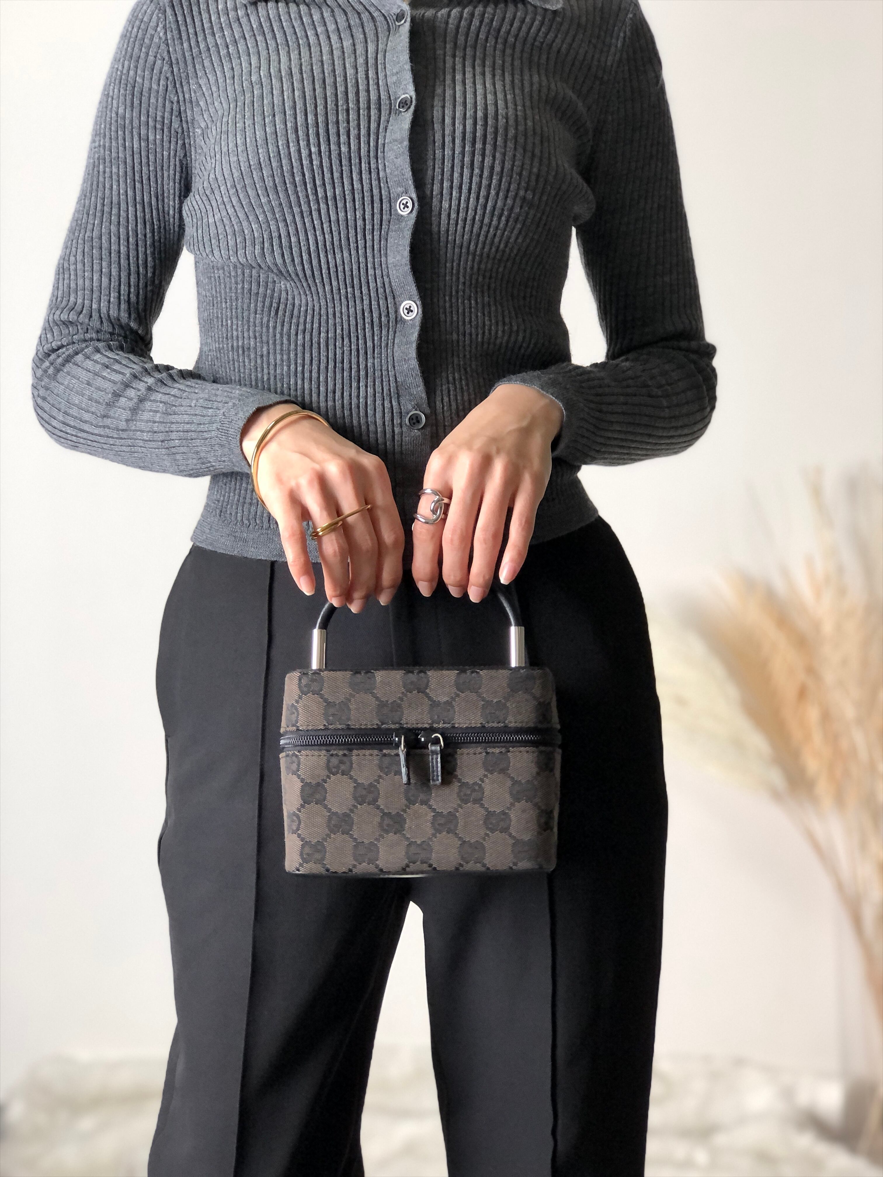 日本直送 名牌中古包 】GUCCI グッチ GGキャンバス バニティ ミニ 