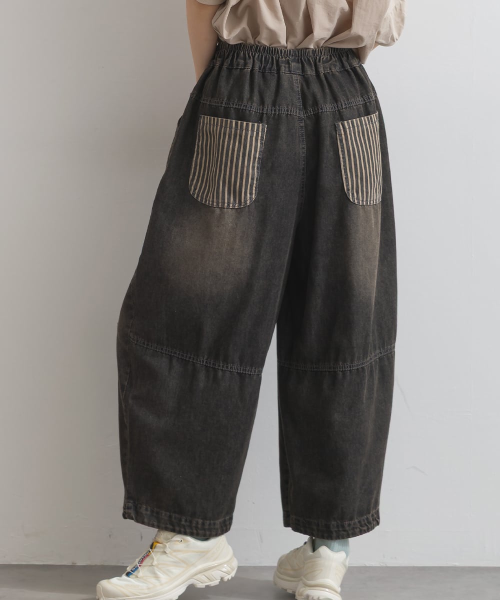 D262121 パッチワーク風ダメージデニムパンツ / Patchwork Style