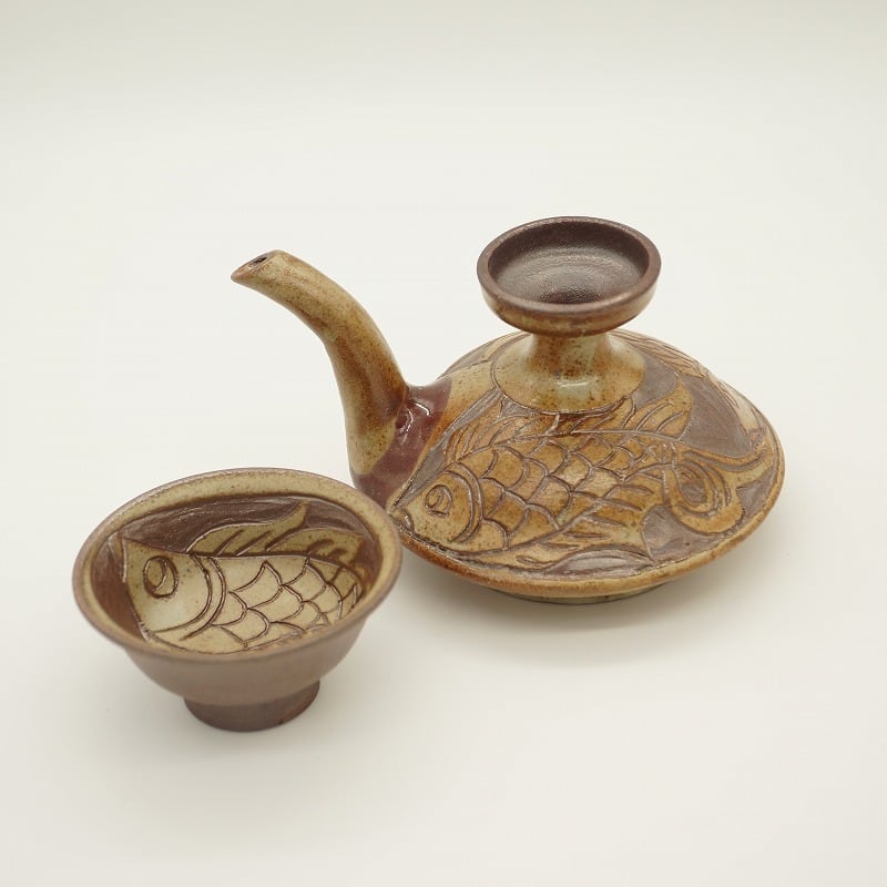 焼き締め カラカラぐい呑みセット【金城陶器秀陶房】 | 沖縄の工芸品