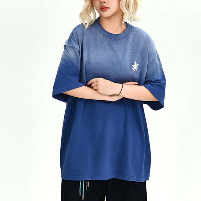 gradient fade print short-sleeved tee　グラデーションフェードプリント半袖ティー　J1814