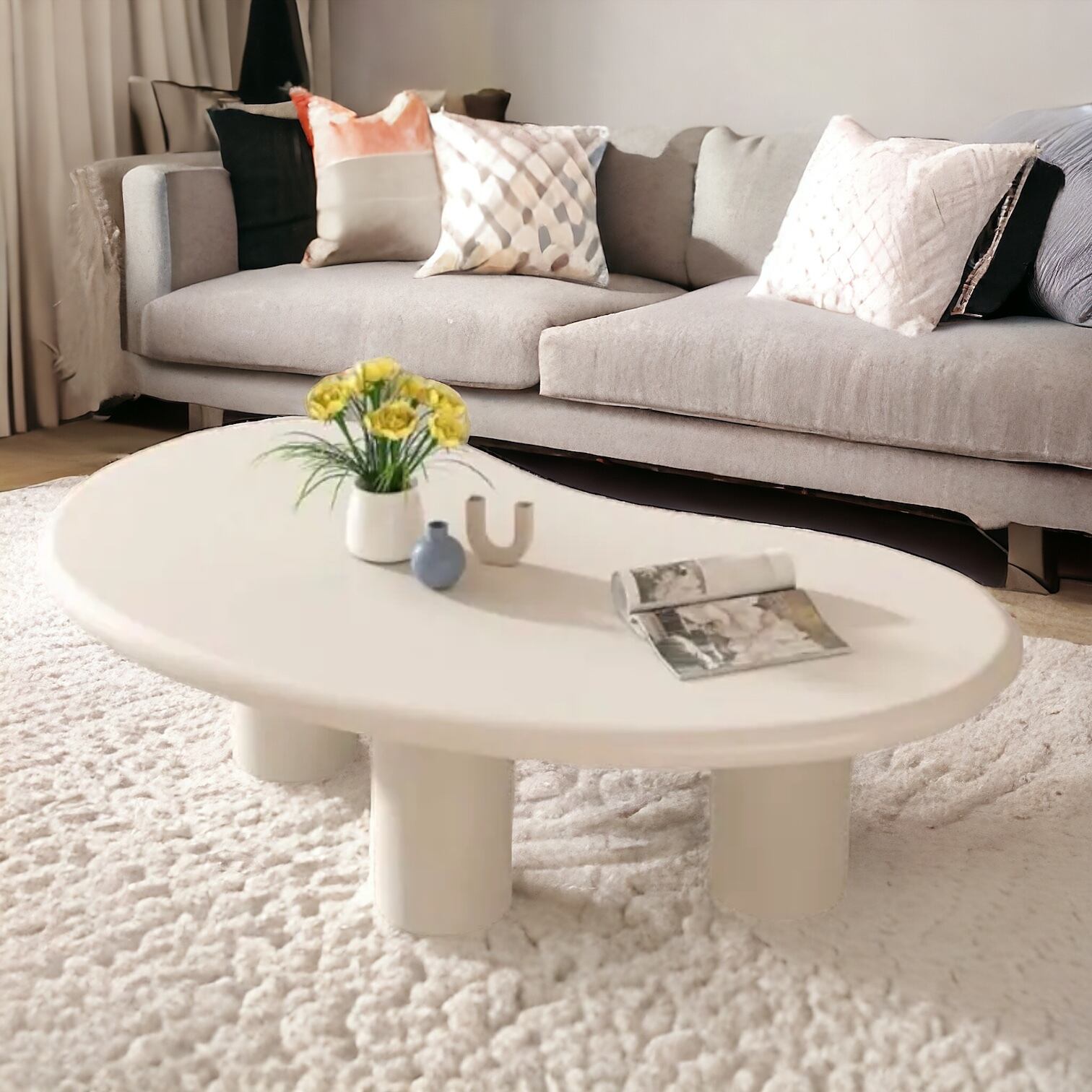 北欧コクーンリプロダクトパールホワイト商談テーブル店舗