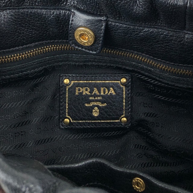 PRADA プラダ トートバッグ ブラック ロゴ レザー  vintage ヴィンテージ オールド dcjbha