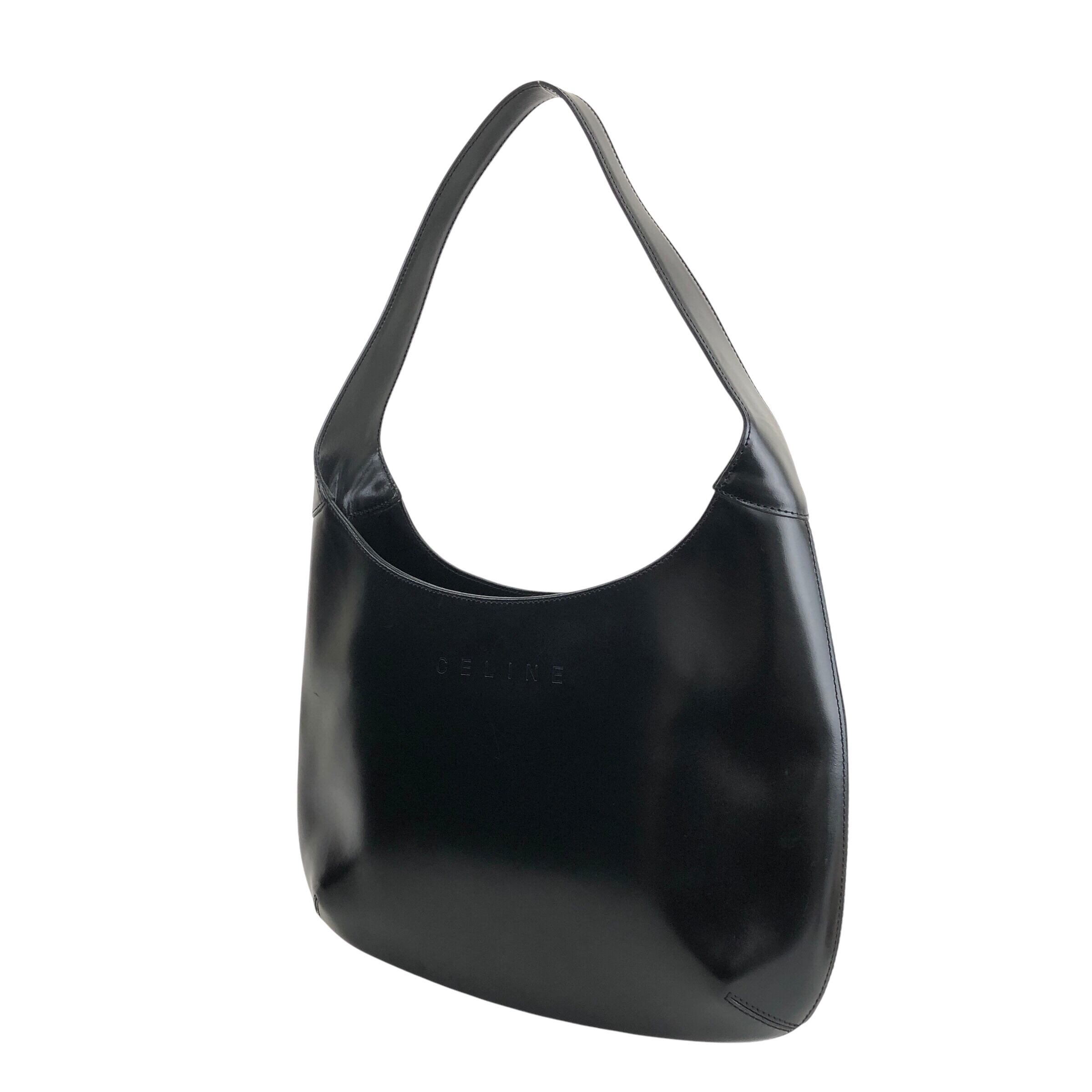 CELINE セリーヌ ショルダーバッグ ブラック レザー vintage