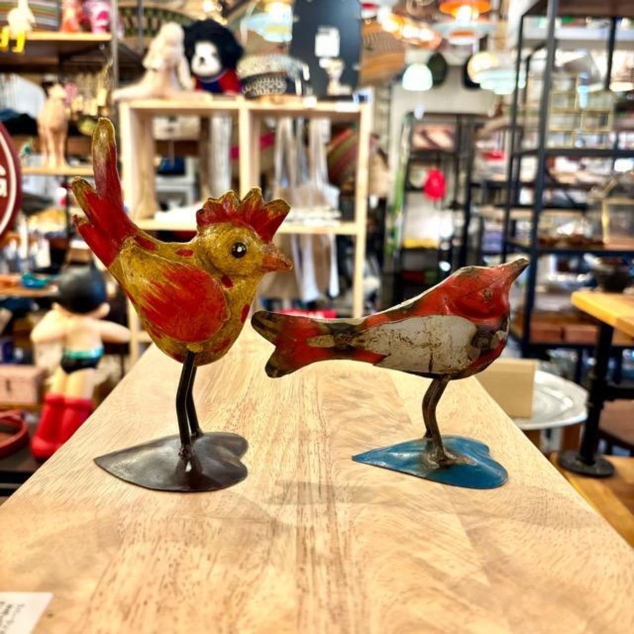 India Brocanto Iron Bird 2Type インド ブロカントアイアンバード 2種 置物 鳥 バード 雑貨 古道具 鉄製 アンティーク