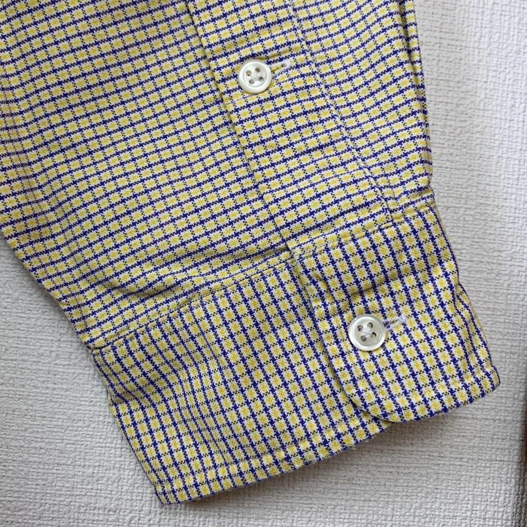 ラルフローレン BDチェックシャツ XL イエロー 黄色 刺繍ポニー ロゴ