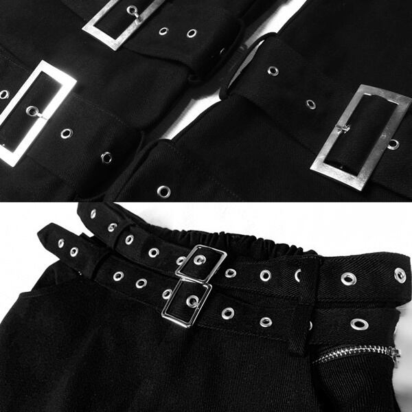 ダブルハトメベルトスカートセパレートスクエアバックルボンテージ