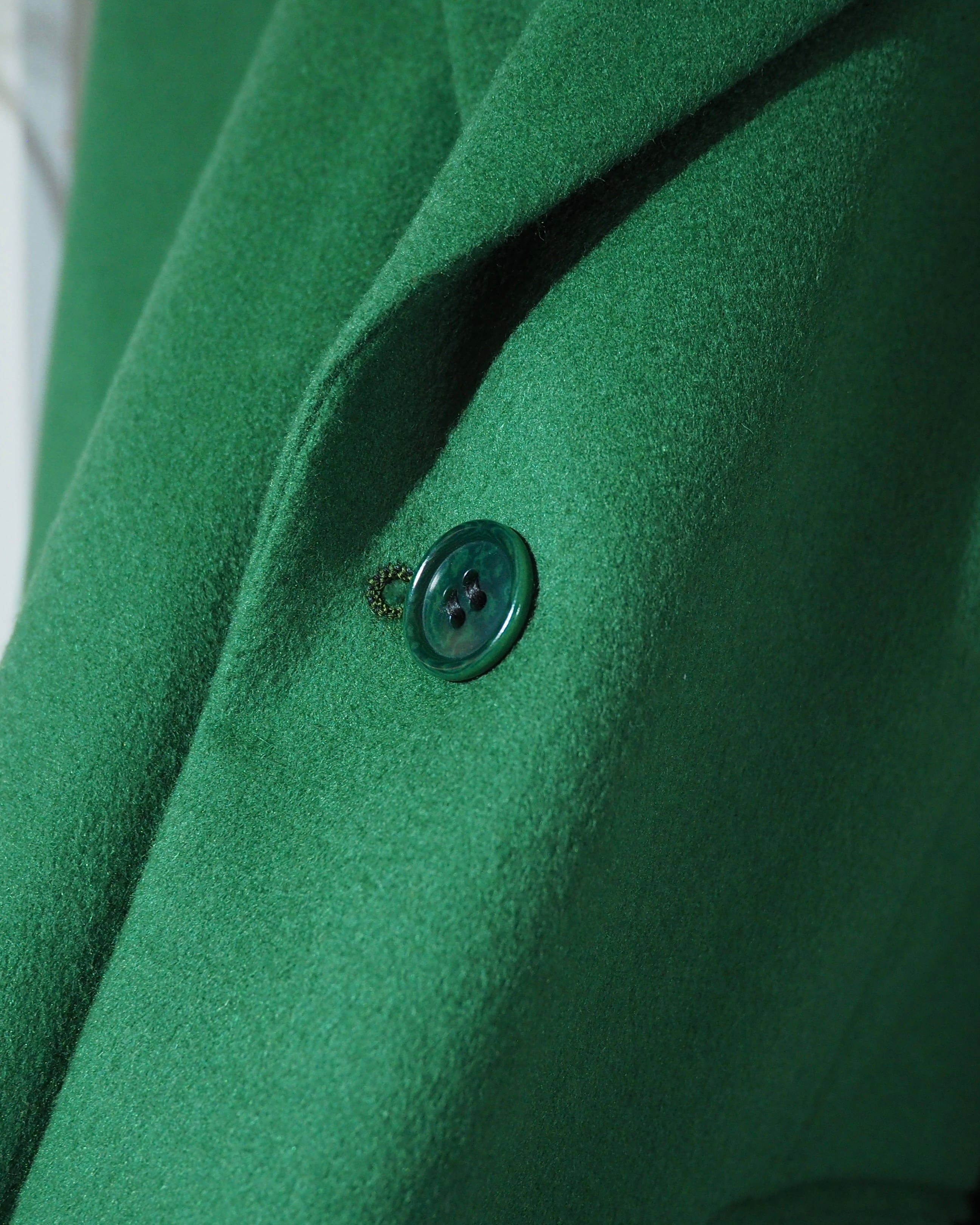 " Made in Italy - STUDIO FERRE " Beautiful Light Green Color Vintage Cashmere Mix Tailored Jacket