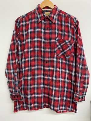 90sCzech Cotton Flannel Print Check Shirt/L