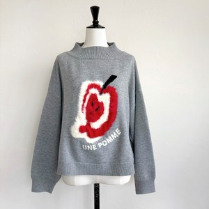 〈SELECT〉ファーアップルモックネックニットプルオーバー 652-25509