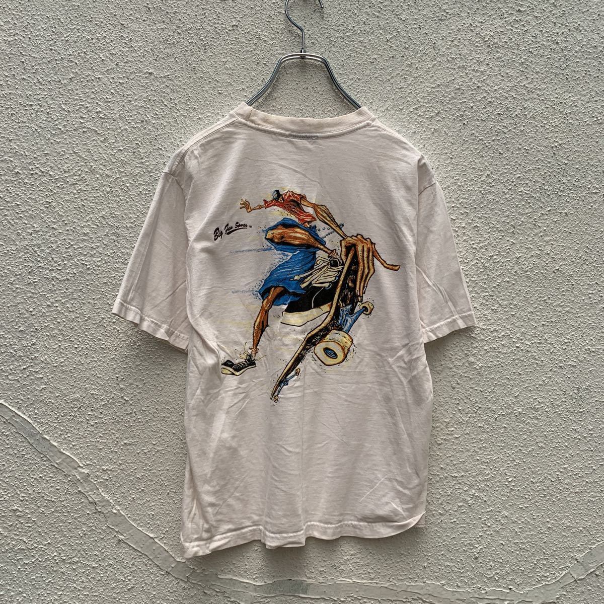 BIG FAN SPORTS 半袖 プリントTシャツ キッズ 150〜 ホワイト スケボー