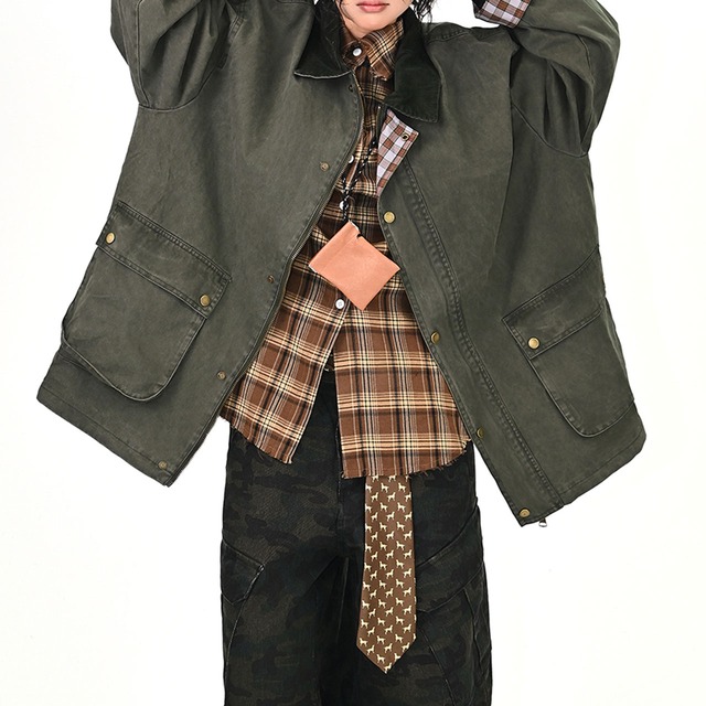 チェックライナーワークジャケット 2col   R01076