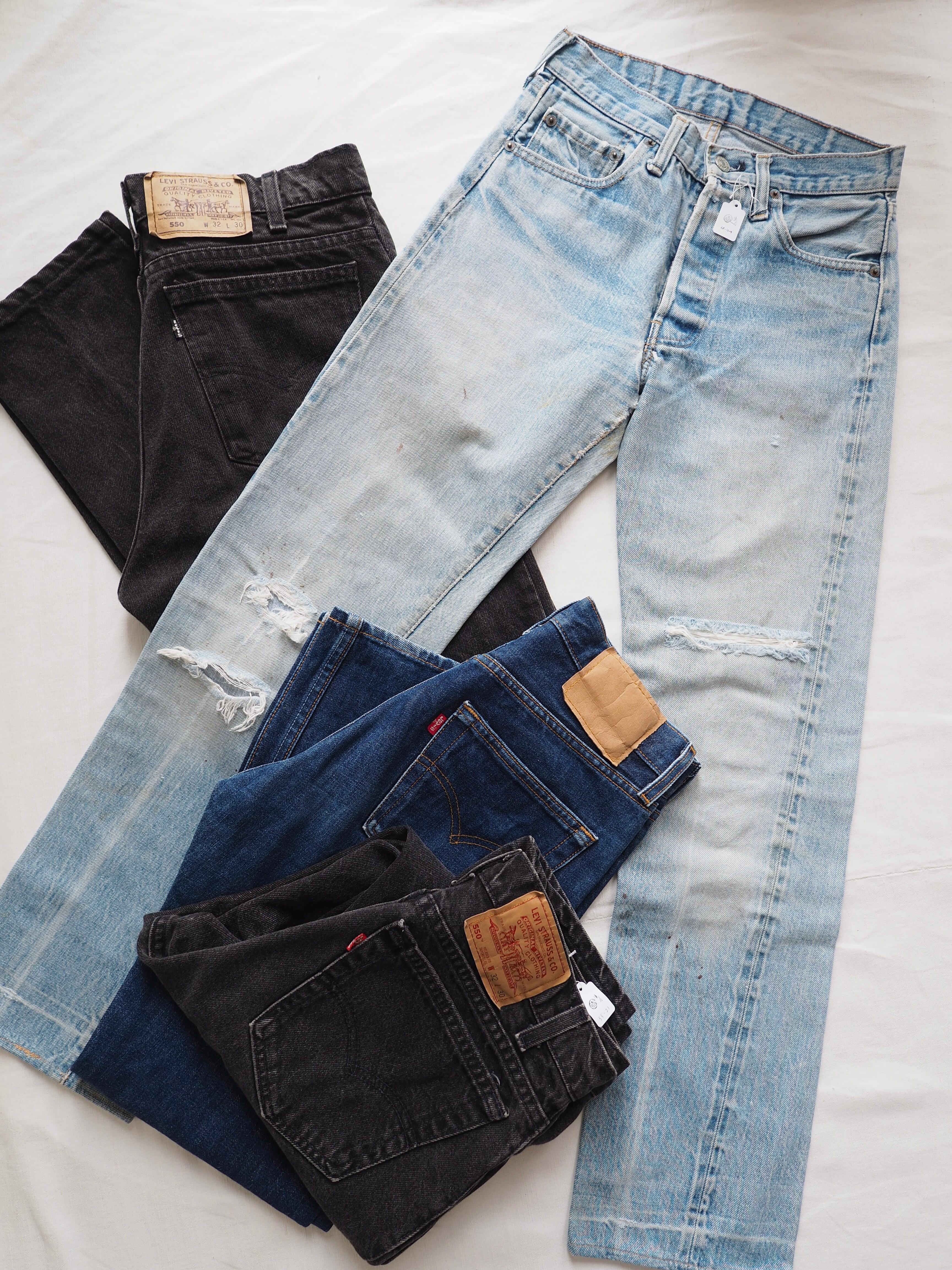 1990's USA Levi's 505-4861 Acid wash Black Denim Pants／W31