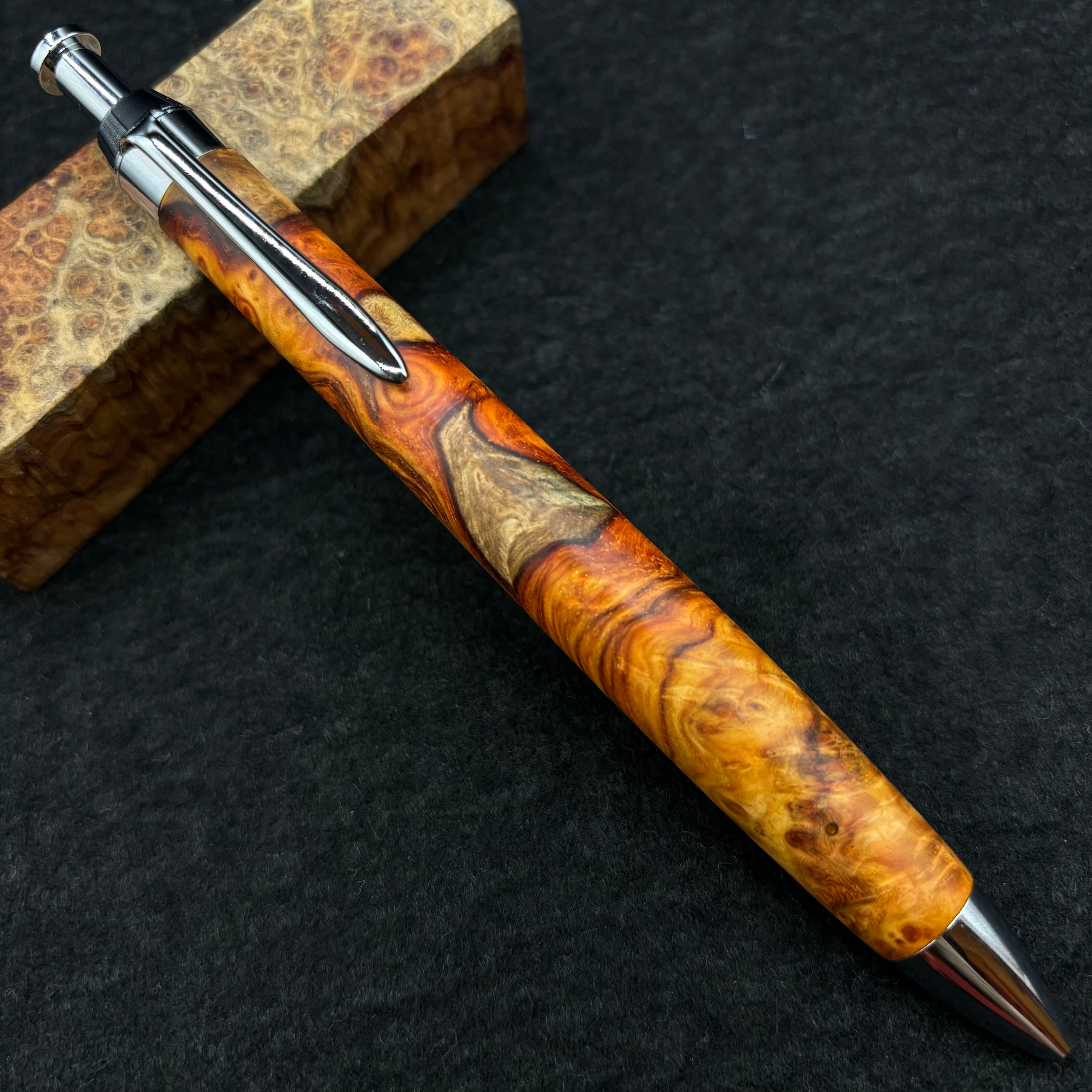 極上アンボイナバール　シャーペン0.5mm 極上アンボイナバール ゴールド金具 シャーペン 極上アンボイナバール