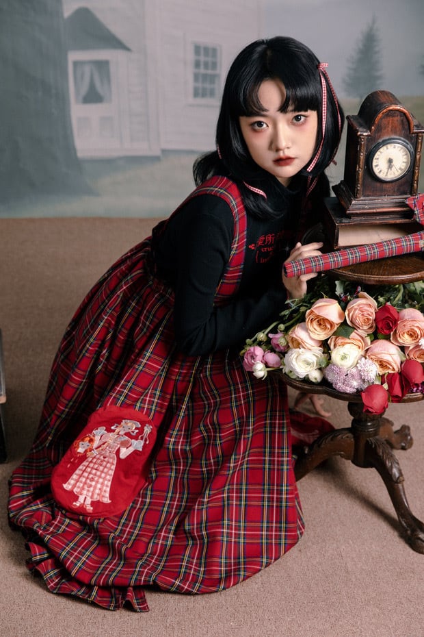 チェック 赤 ピンク ギンガムチェック ガーリー パンツ ズボン