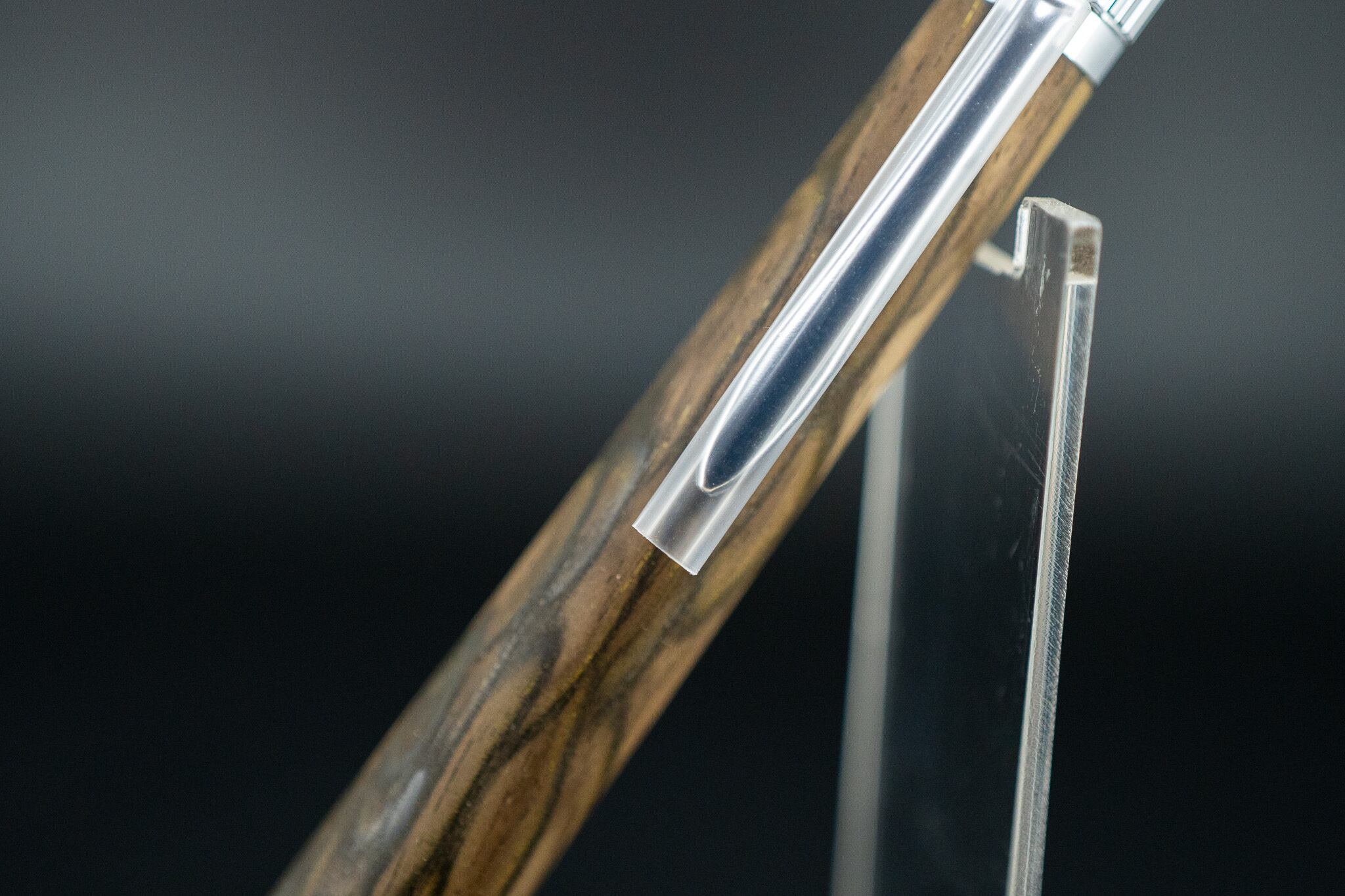 【魅惑の黒い紋様】黒柿 孔雀杢 極上 ③ silver BP