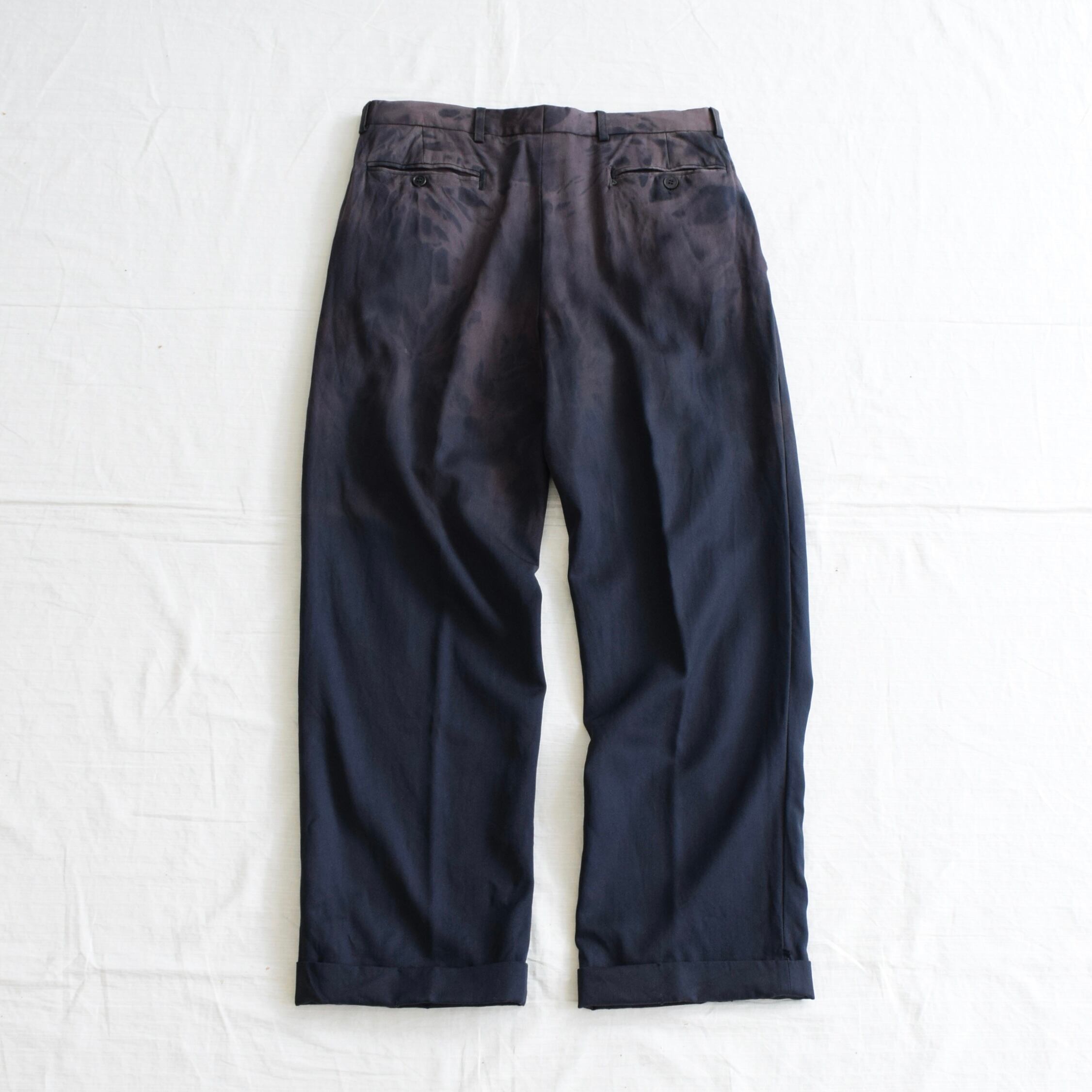 80〜90's スラックス メンズ W32 L28 ネイビー フェード 古着