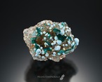 ダイオプテーズ / プランチェアイト / クォーツ【Dioptase with  Plancheite on Quartz】コンゴ産