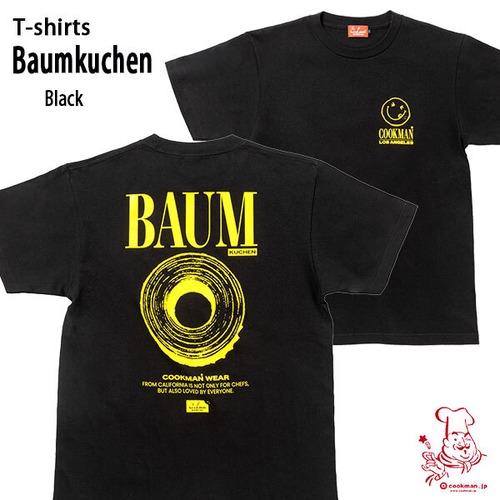 Baumkuchen T-shirts Black Cockman クックマン Tシャツ ブラック UNISEX 男女兼用 アメリカ