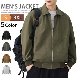 ジャケット ブルゾン メンズ 5色 S-3XL 無地 撥水 裏地付 コーチジャケット ビジネス ジャンパー カジュアル 26LT1093