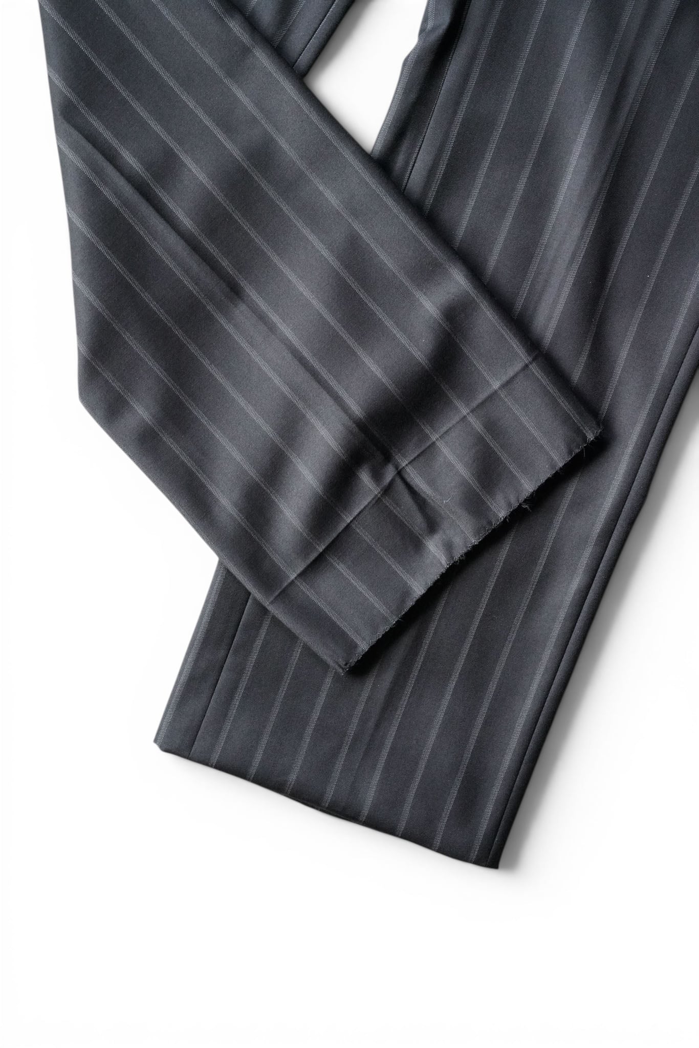 01SS “GUCCI” Stripe Pattern Wool Cashmere Side-Adjuster Slacks