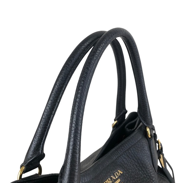 PRADA プラダ ヴィッテロダイノ トートバッグ ブラック ロゴ レザー vintage ヴィンテージ オールド fpj5iw