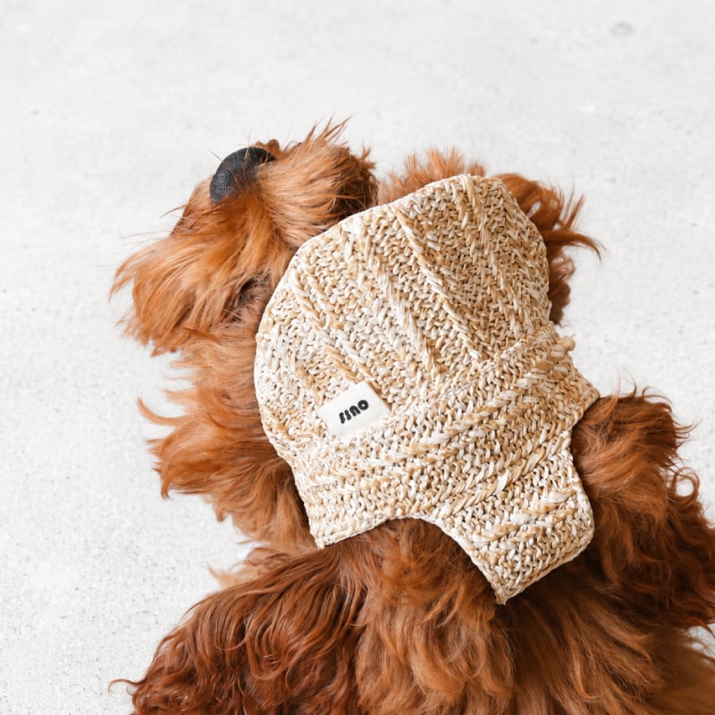 【ours,】summer rattan cap サンキャップ 韓国ブランド 犬 帽子 バッグ ペット お散歩 夏 ラタン素材