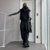 Wzipフリースフーディーvest/チャコール