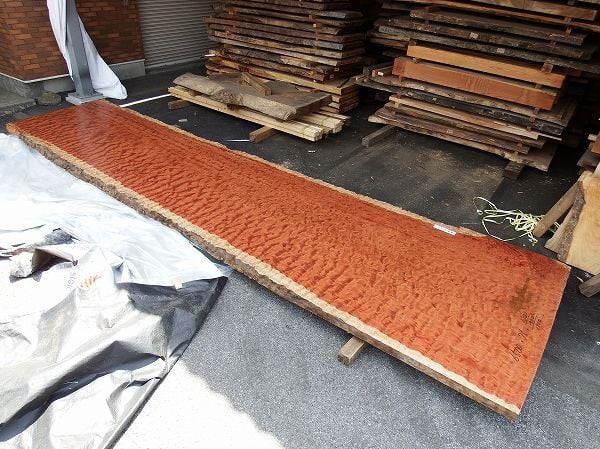 ブビンガ 玉杢 一枚板 千年家具史上最高峰 6500×1400-1800×75 232015