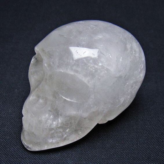 水晶 ドクロ スカル 置物 一点物 145-1826