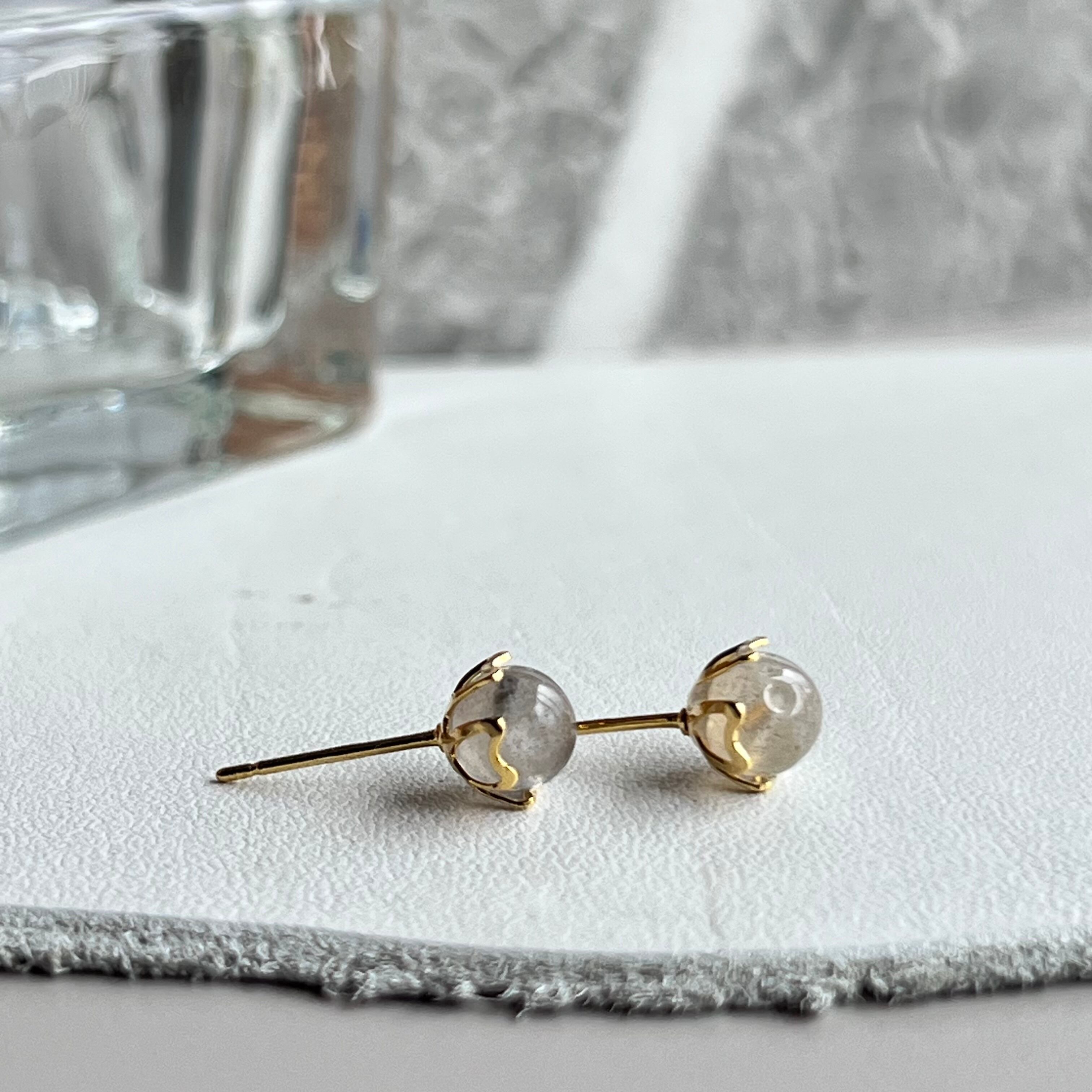 天然石緑幽霊閃光石ピアスsilver925 pi-45 | Silver925 Accessoryshop
