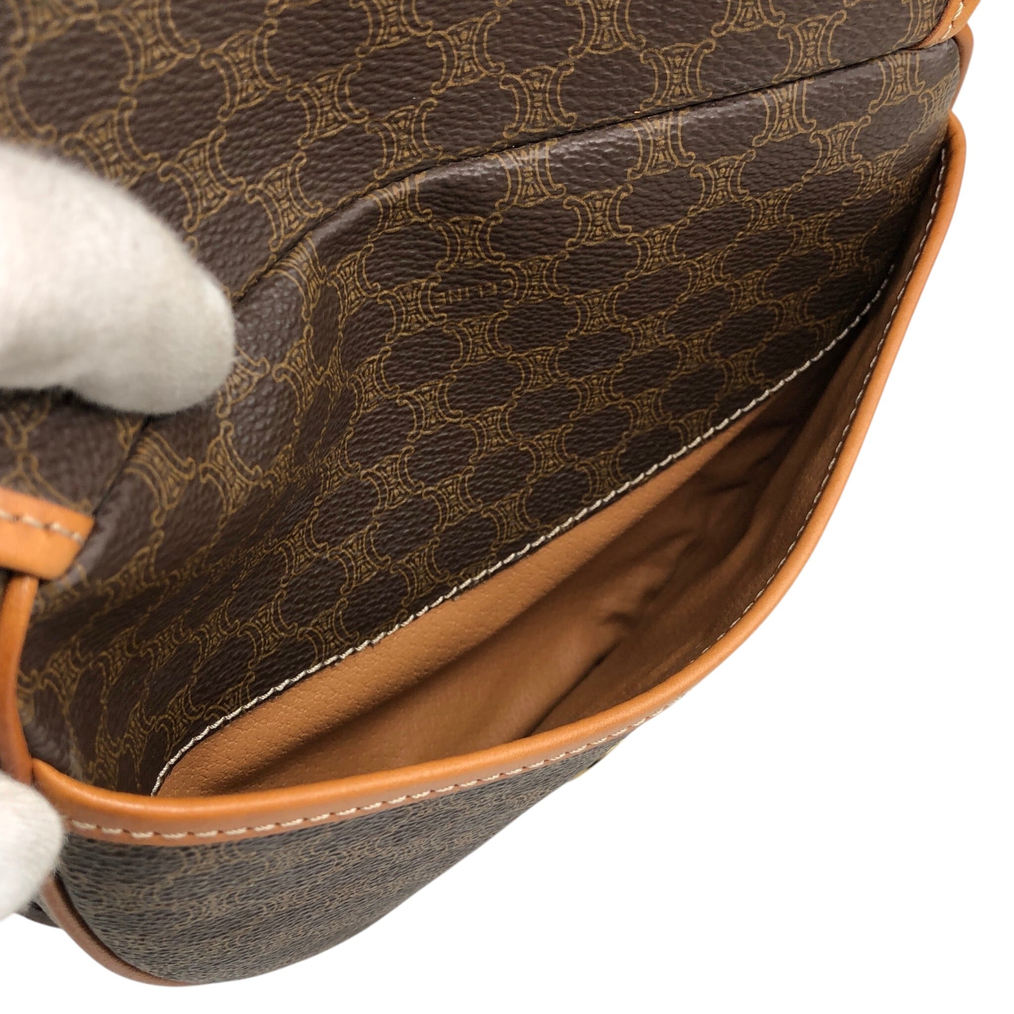 CELINE セリーヌ ショルダーバッグ ブラウン ブラゾン型押し PVCレザー