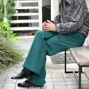 70's color flare slacks green