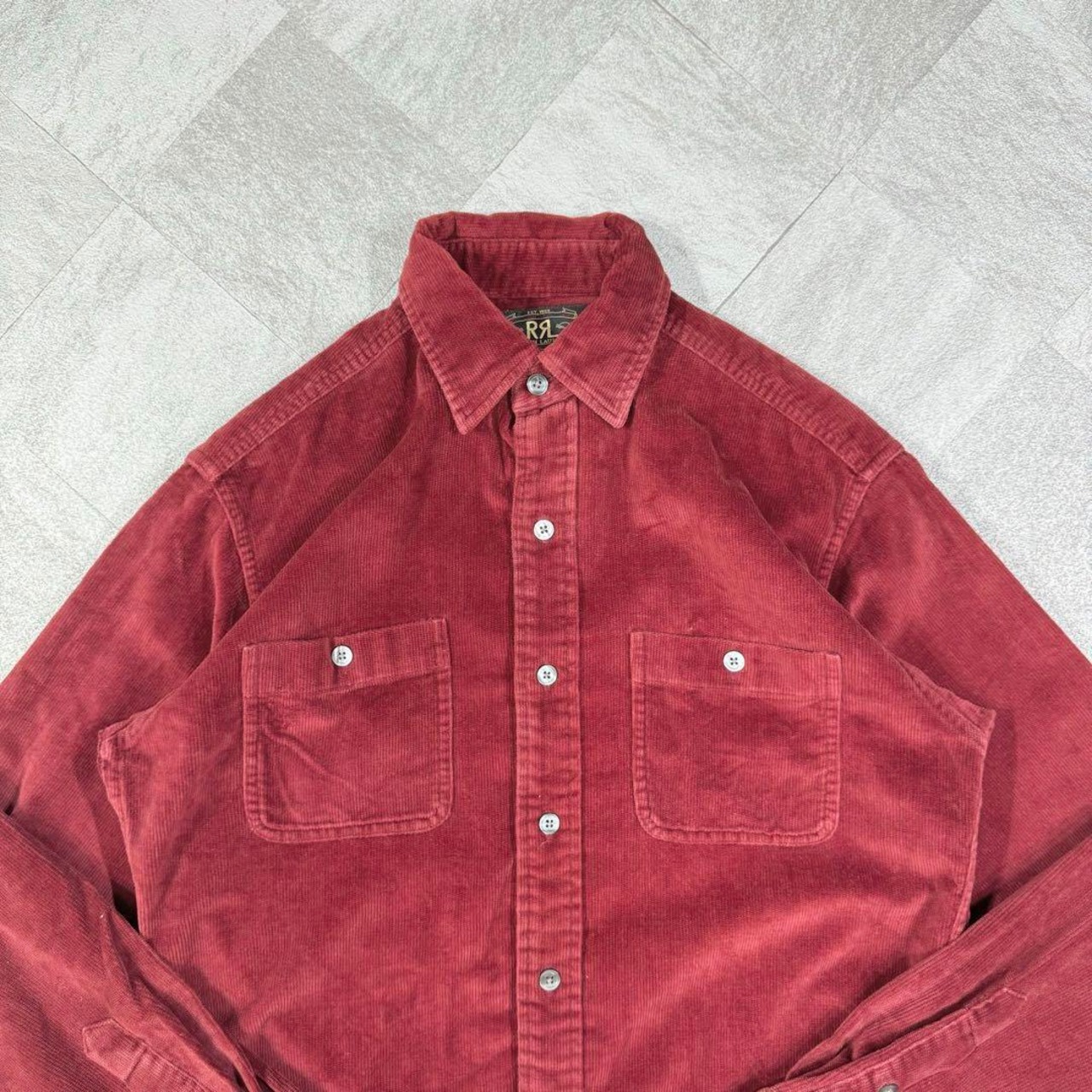 【至極】ダブルアールエル コーデュロイシャツ 90s 三ツ星タグ 美品 レッド