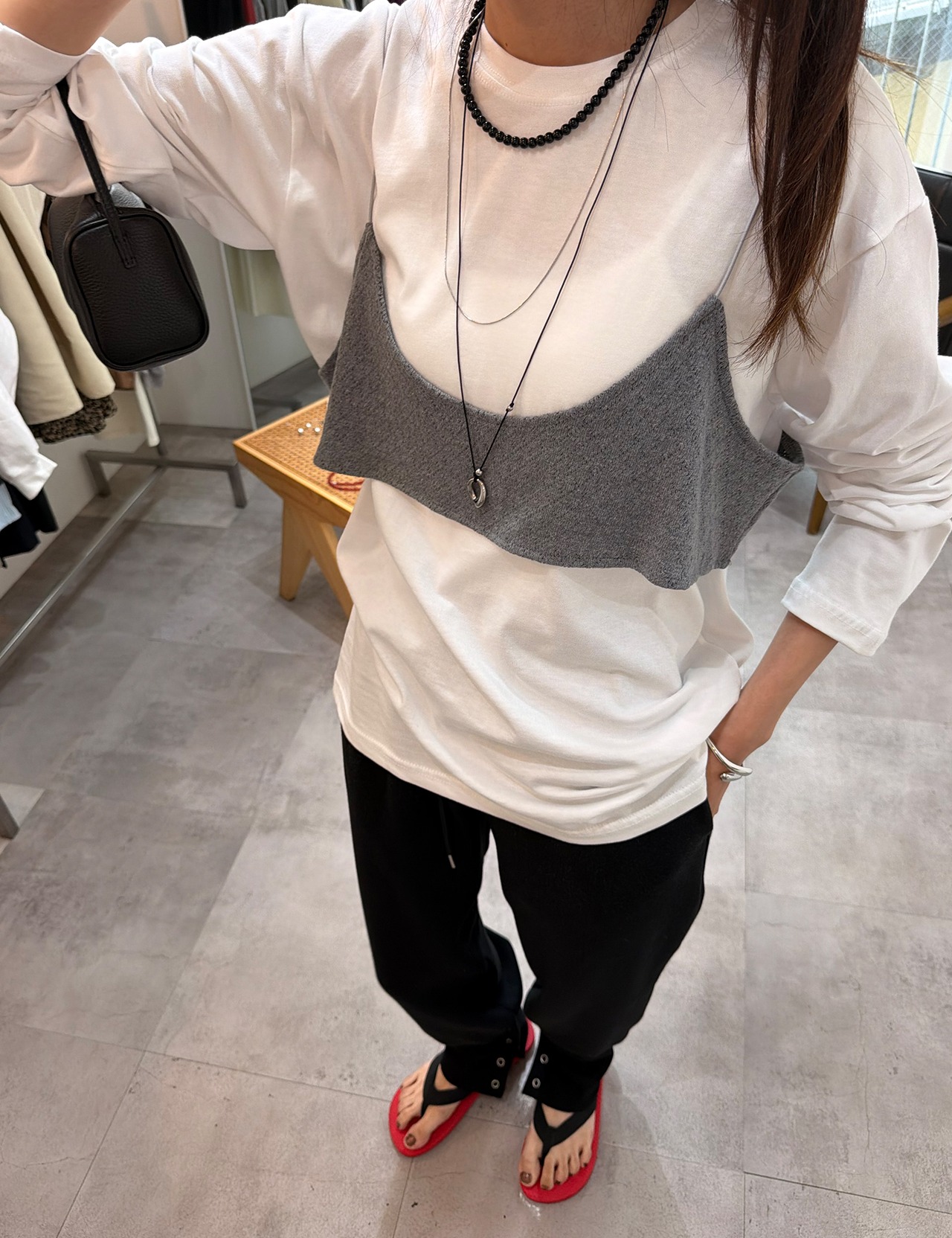 【新作5％OFF・3日間】Knit-Bustier Tops_3colors