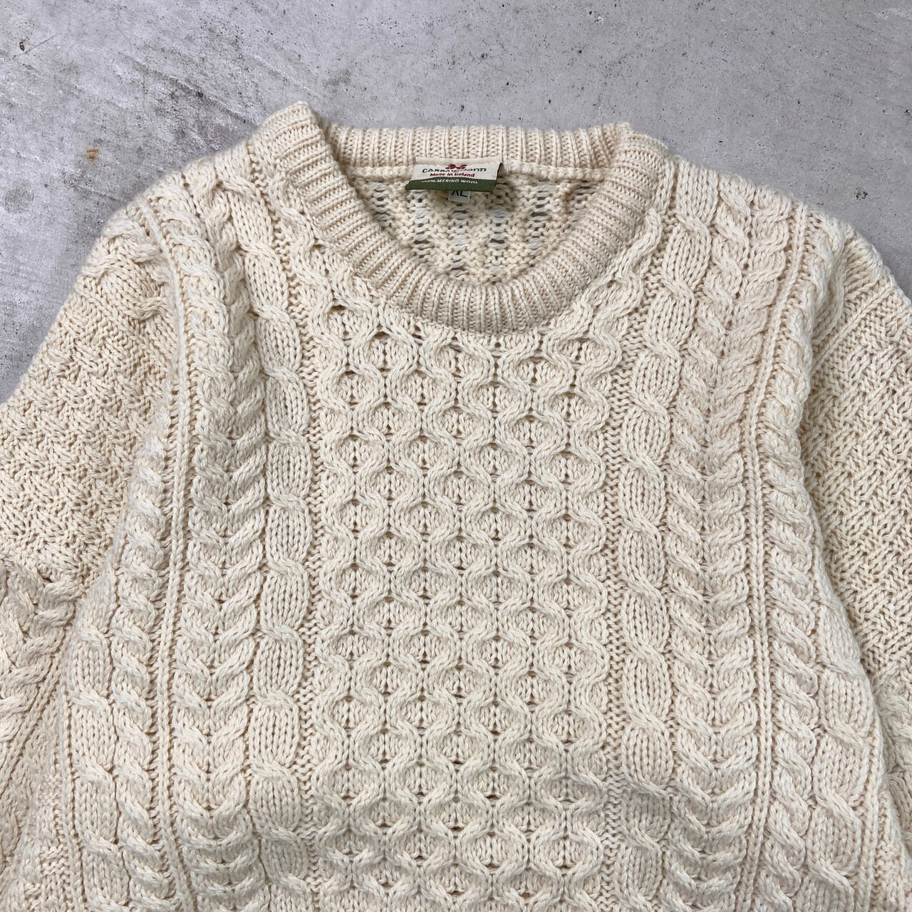 00年代 アイルランド製 CarraIg Donn フィッシャーマンニットセーター 