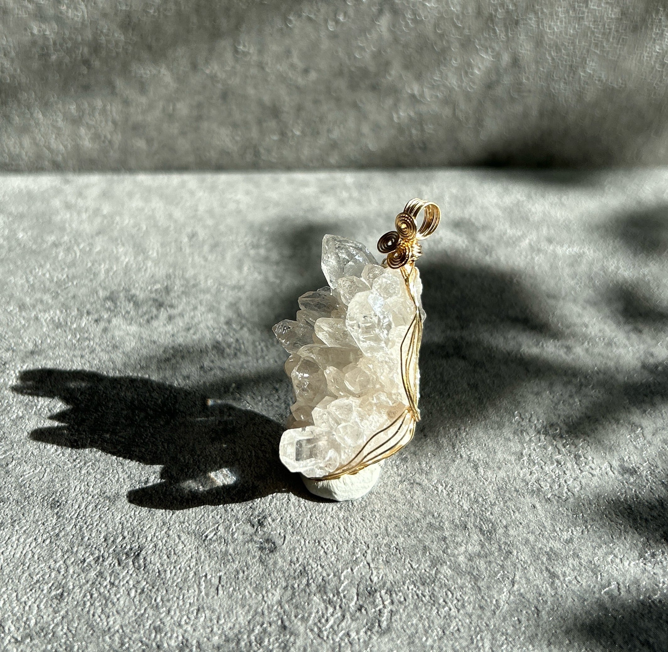 ヒマラヤ水晶　クラスターペンダントトップ　14kgf