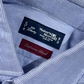 カシミヤ混 Maker's Shirt 鎌倉 メーカーズシャツ 225 Liberty SLIM FIT ストライプ 長袖 ワイシャツ ドレスシャツ 15 3/4-32/ブルー系 メンズ
