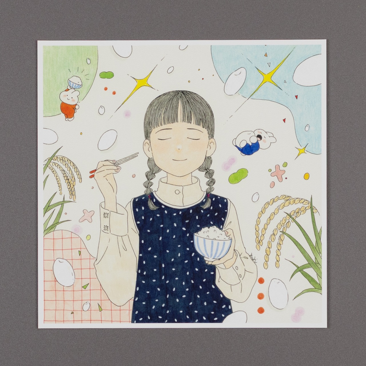 < あわい > 原画作品（額付き）「途中で眠る。」
