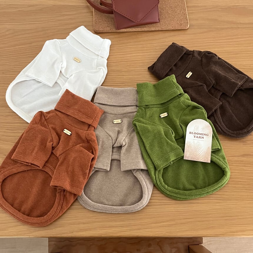 《予約》LH0022 buttoned wool premium turtle-neck