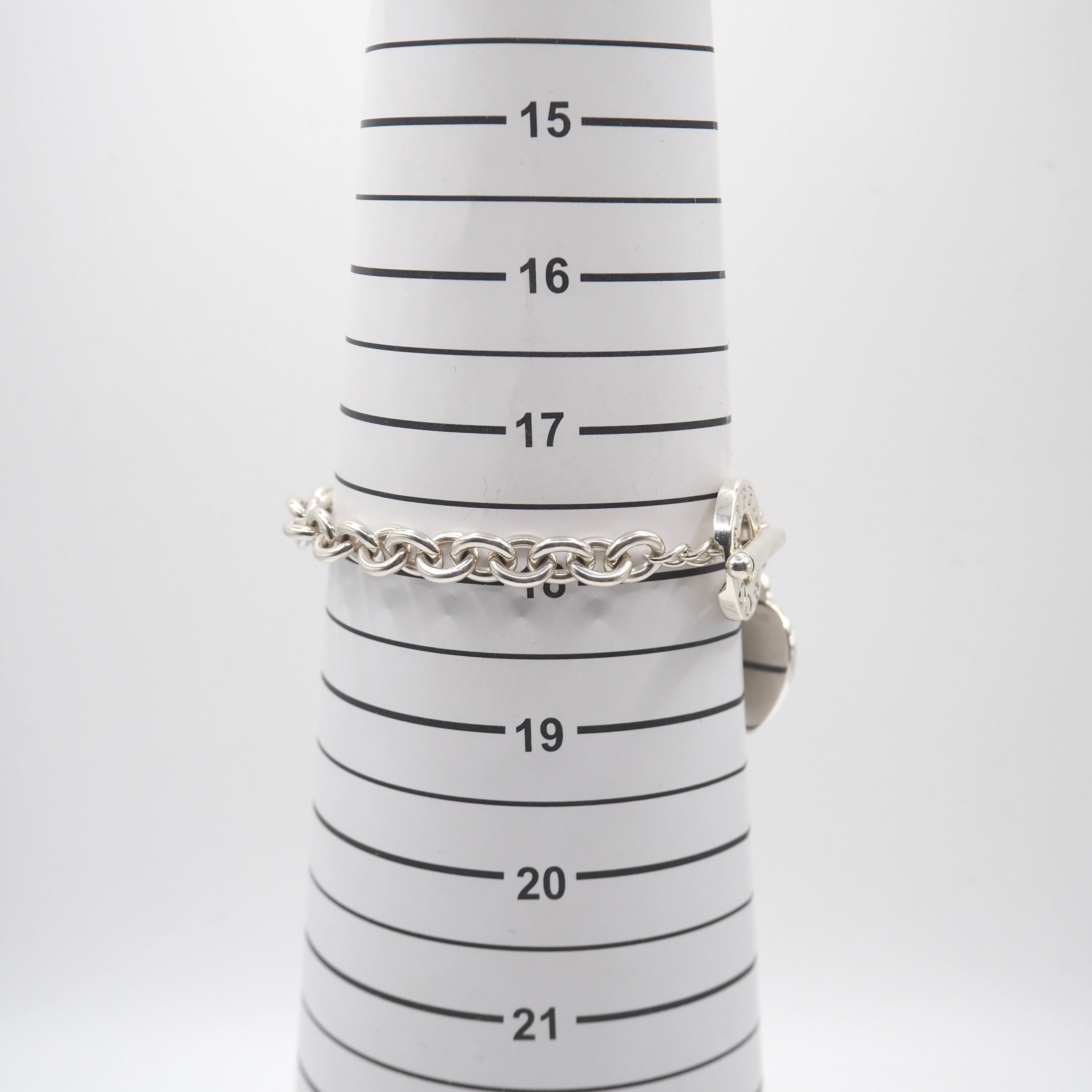 美品】20cm ティファニー ハート トグル ブレスレット シルバー 925 美
