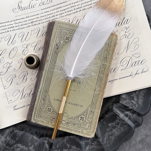 羽根ペンスタンドセット（ボールペン）