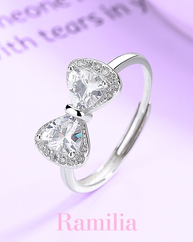 ホワイトジルコニアリボンリング　R2411015