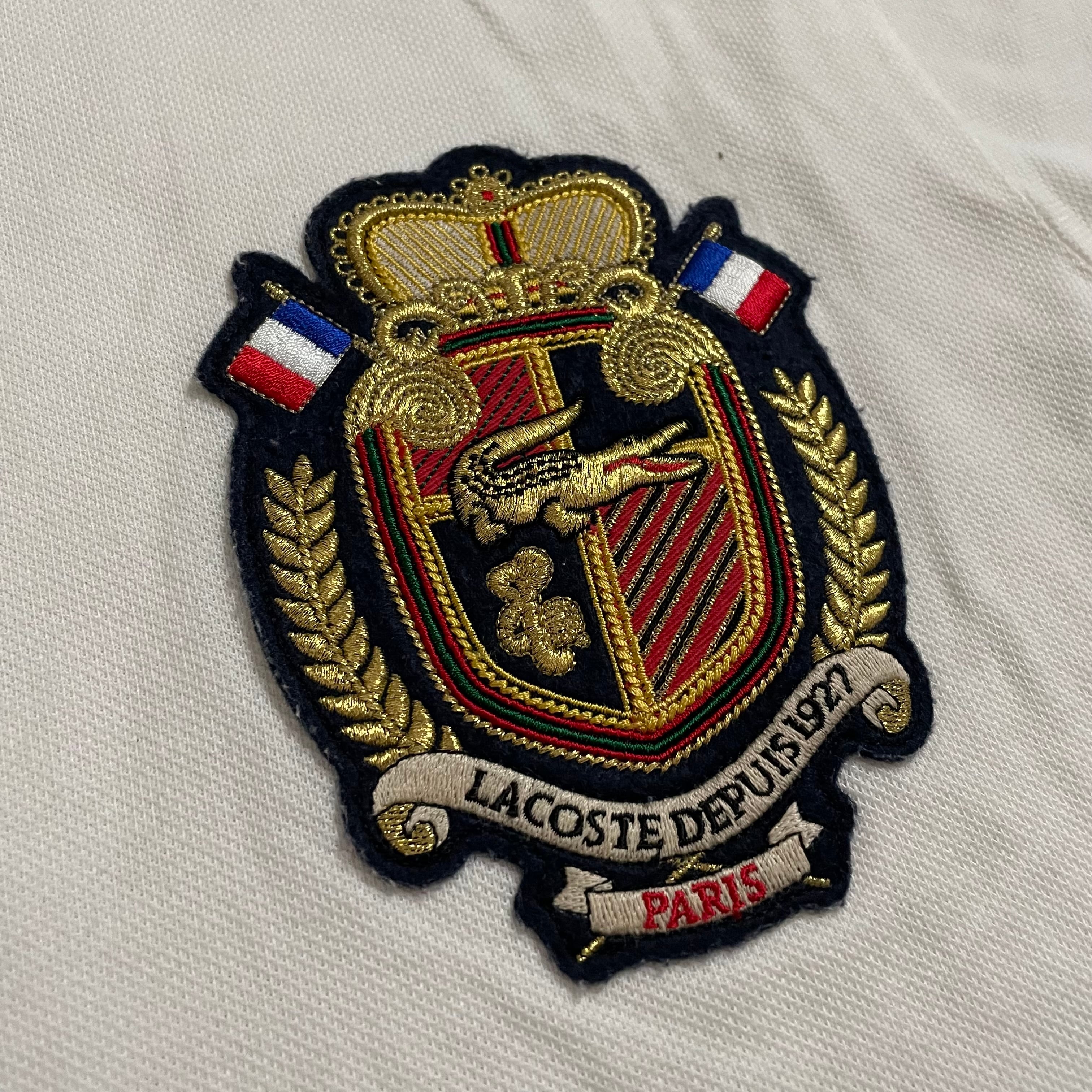 【LACOSTE】France embroidery design cotton polo shirt/ラコステ フランス国旗 刺繍 デザイン  コットン ポロシャツ/lsize/#0723/osaka | 〚EINS_archive〛 powered by BASE