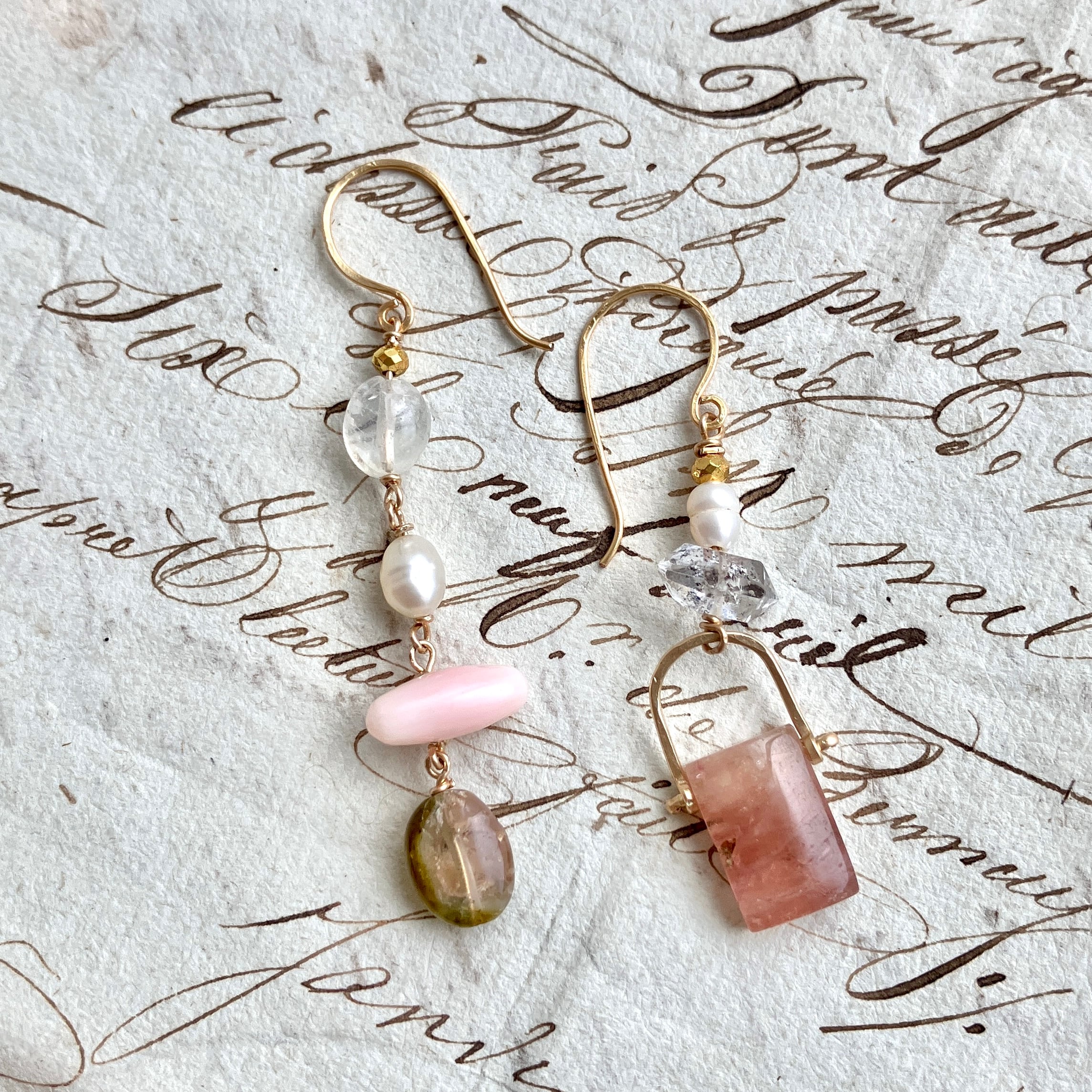 Summer pink K14gfフックピアス 1点もの イヤリング等変更可 | simon