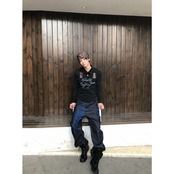 VINTAGE ストリート 08 グラフィック ポロTシャツ T2276