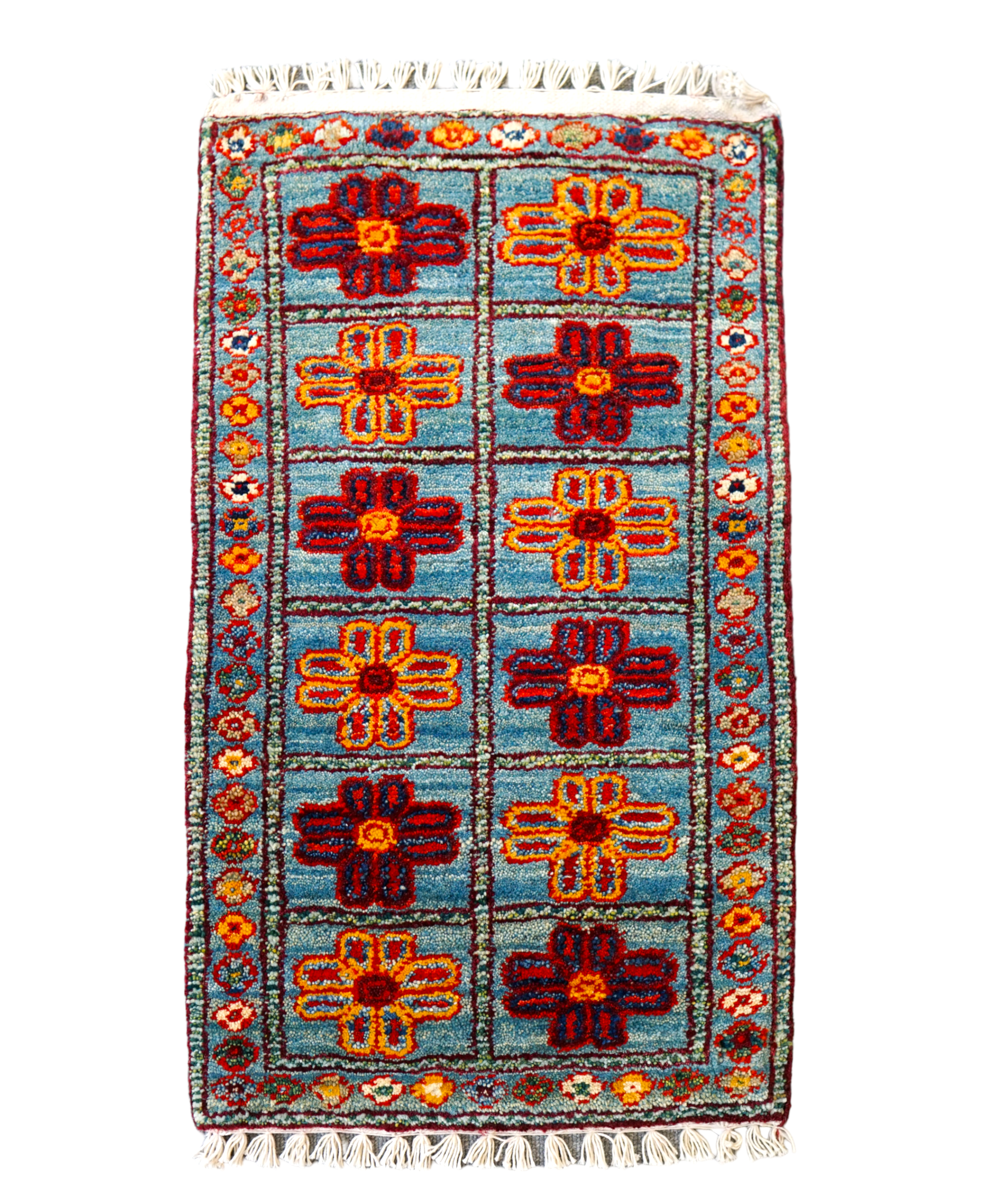 60×38cm【アフガニスタン 手織り絨毯 ギャッベ】-