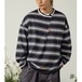 【BDCT】Stripe contrast sweatshirt（ストライプコントラストスウェットシャツ）
