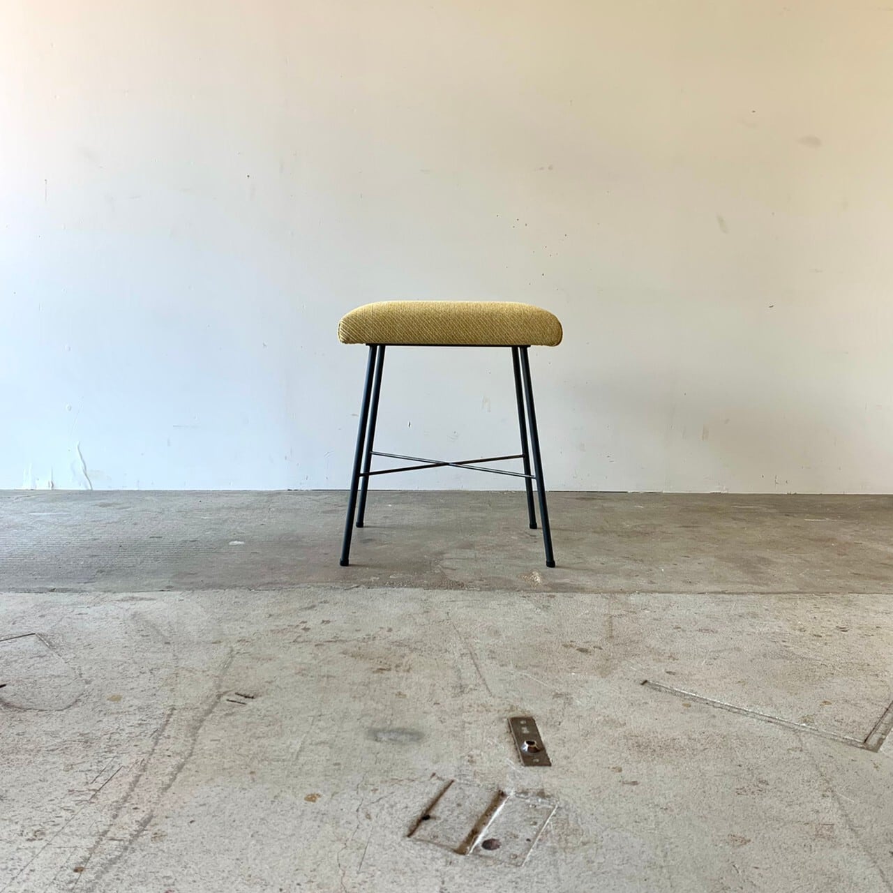 STスツール/yl/クッション［角］古家具　0491